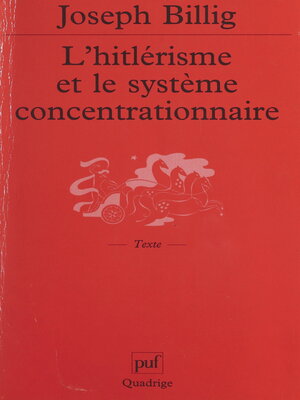 cover image of L'hitlérisme et le système concentrationnaire